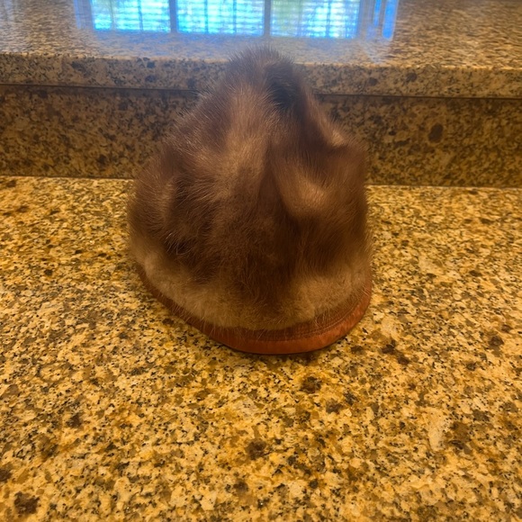 Vintage mid century brown girls fur hat children’s - Picture 2 of 8